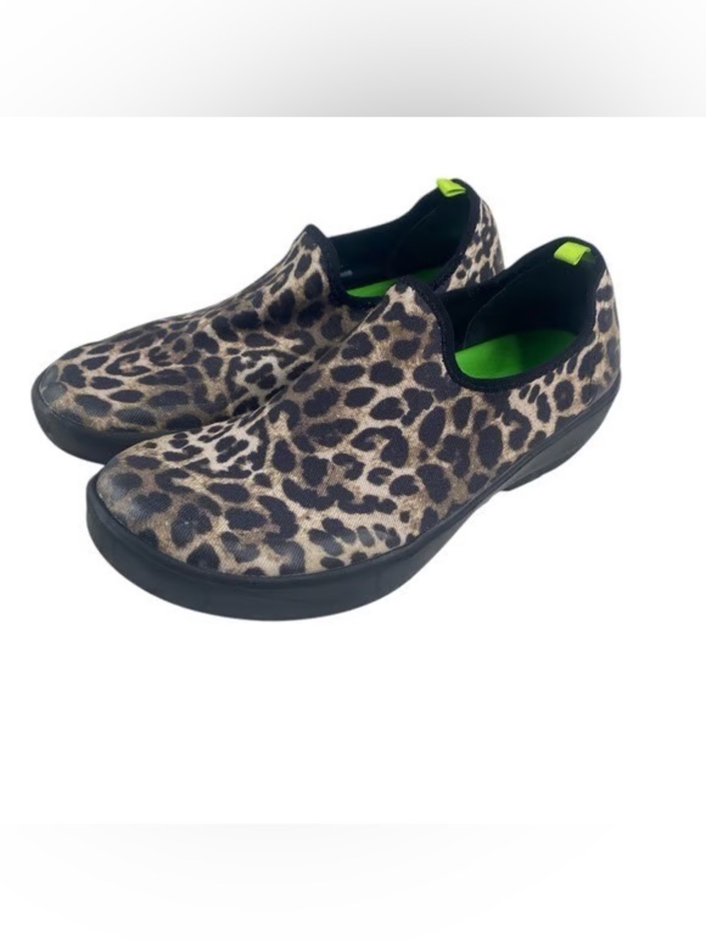 OOFOS OOmg Eezee Recovery Shoes Huali Cheetah Leopard Nurse Slip On Comfort 10